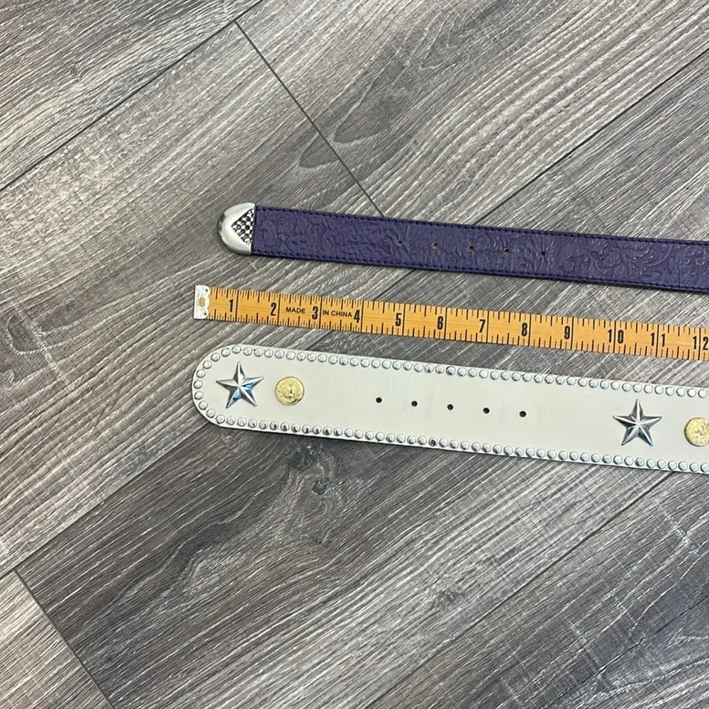 Silver Star & Coin Belt and purple belt bundle (M/L)